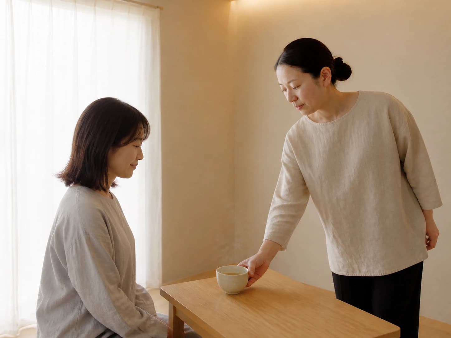 施術後のお茶