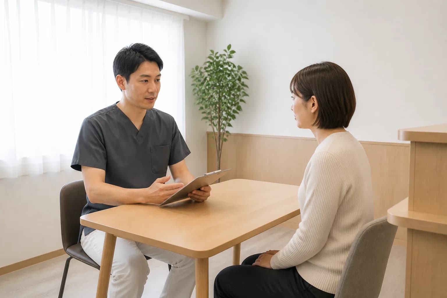 院長がカウンセリングをしている様子