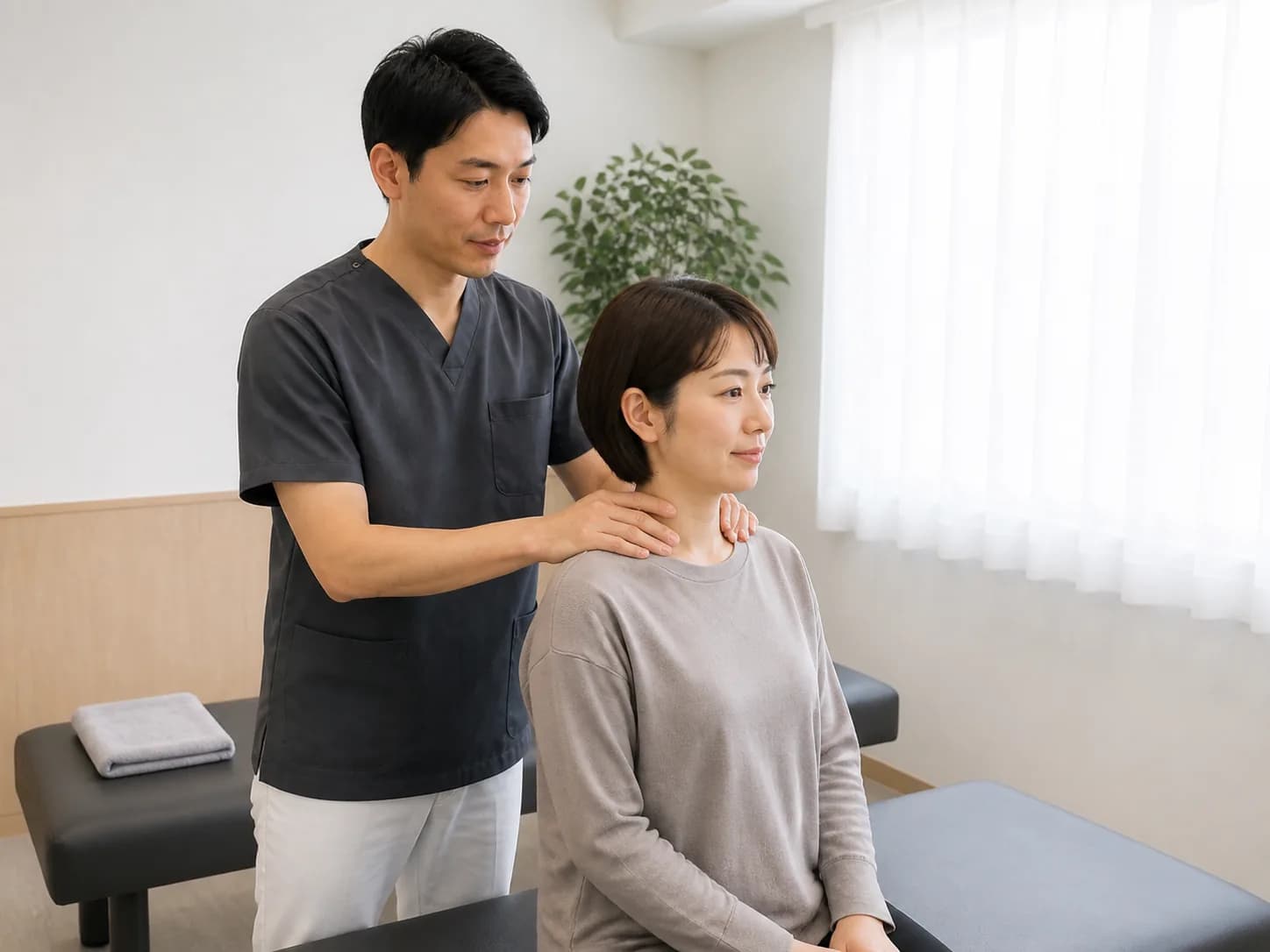 首への手技施術